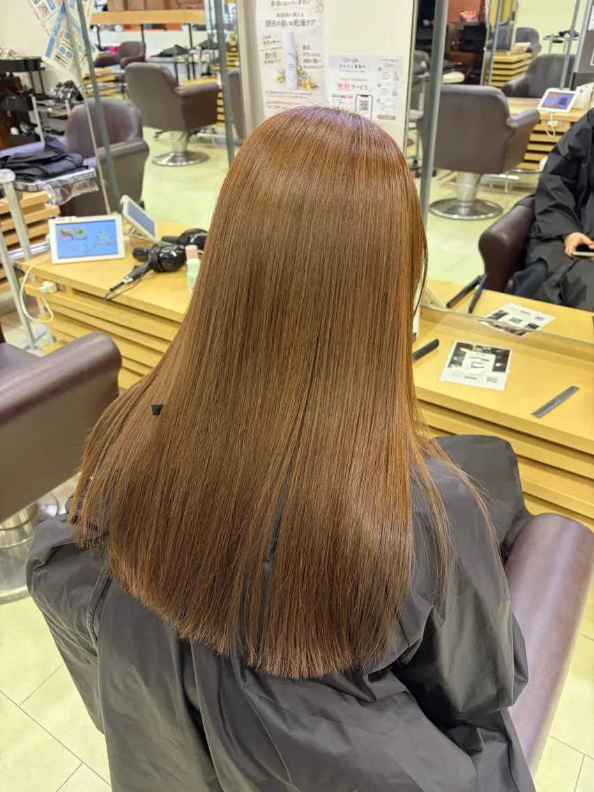 ロング ヘアカラー 縮毛矯正 トリートメント waka❤️✨ 似合わせ透明感カラーのヘアスタイル