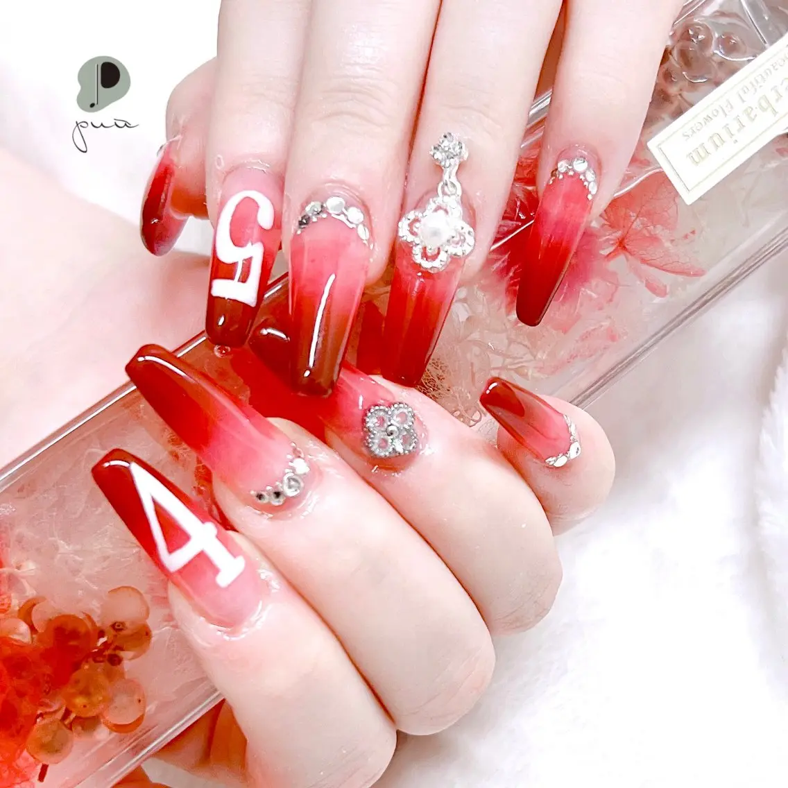 ネイル グラデーション ロングネイル スカルプネイル ハンドネイル Nail salon puu kyotoのネイルデザイン