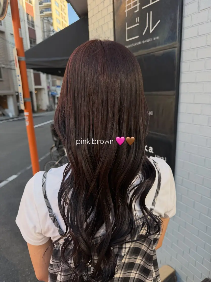 ロング ピンクブラウン ヘアカラー 柿本ひな / カラーモデル様募集中のヘアスタイル