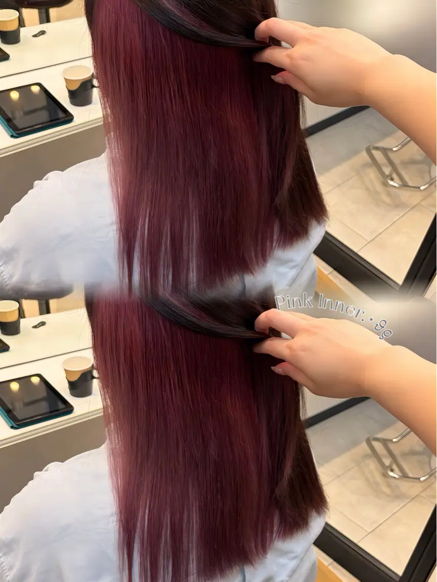 ミディアム カラー ピンクカラー カット ヘアカラー トリートメント MAKO/モテ髪/ ハイトーン/赤みなしのヘアスタイル