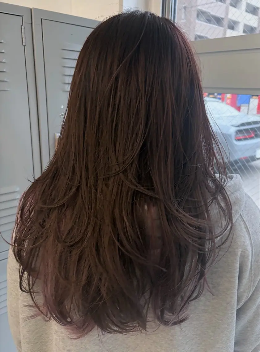 ロング カラー ベージュカラー ブラウンカラー 透明感カラー ハイトーンカラー くびれヘア カット ヘアカラー cana 札幌レイヤースタイルのヘアスタイル