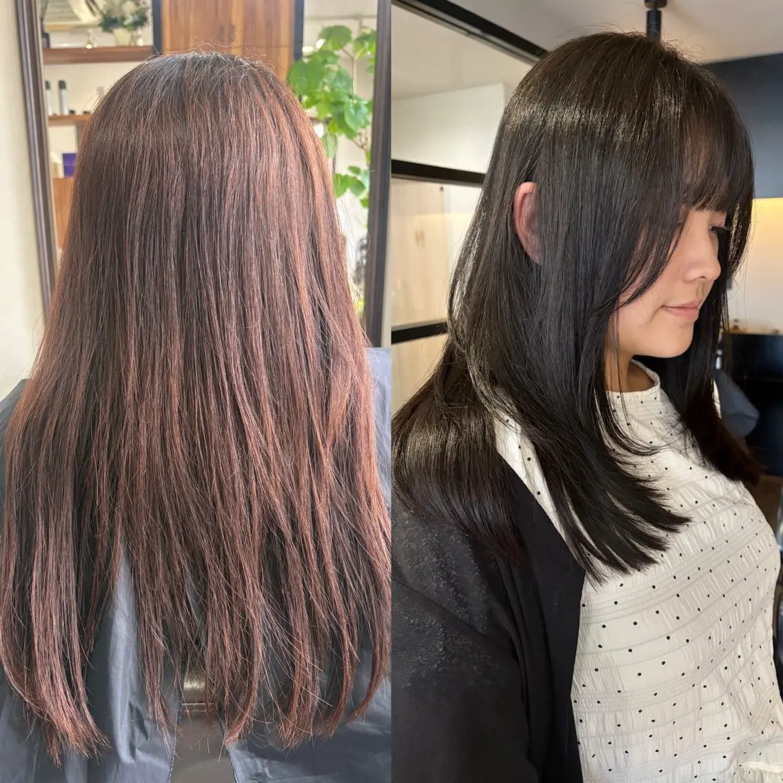 セミロング カット ヘアカラー トリートメント レイヤーカット/髪質 改善/ダブルカラーのヘアスタイル