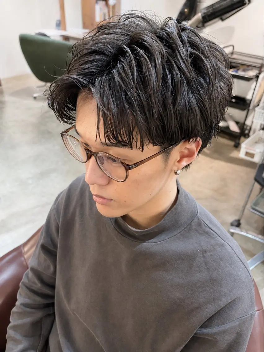 メンズ センターパート カット 🌀メンズパーマ🌀 平川海夢のヘアスタイル