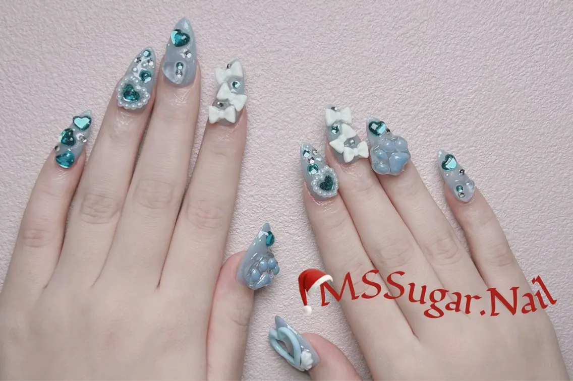 ネイル ハロウィン ロングネイル マグネットネイル スカルプネイル ネイルチップ MSSugar Nailのネイルデザイン
