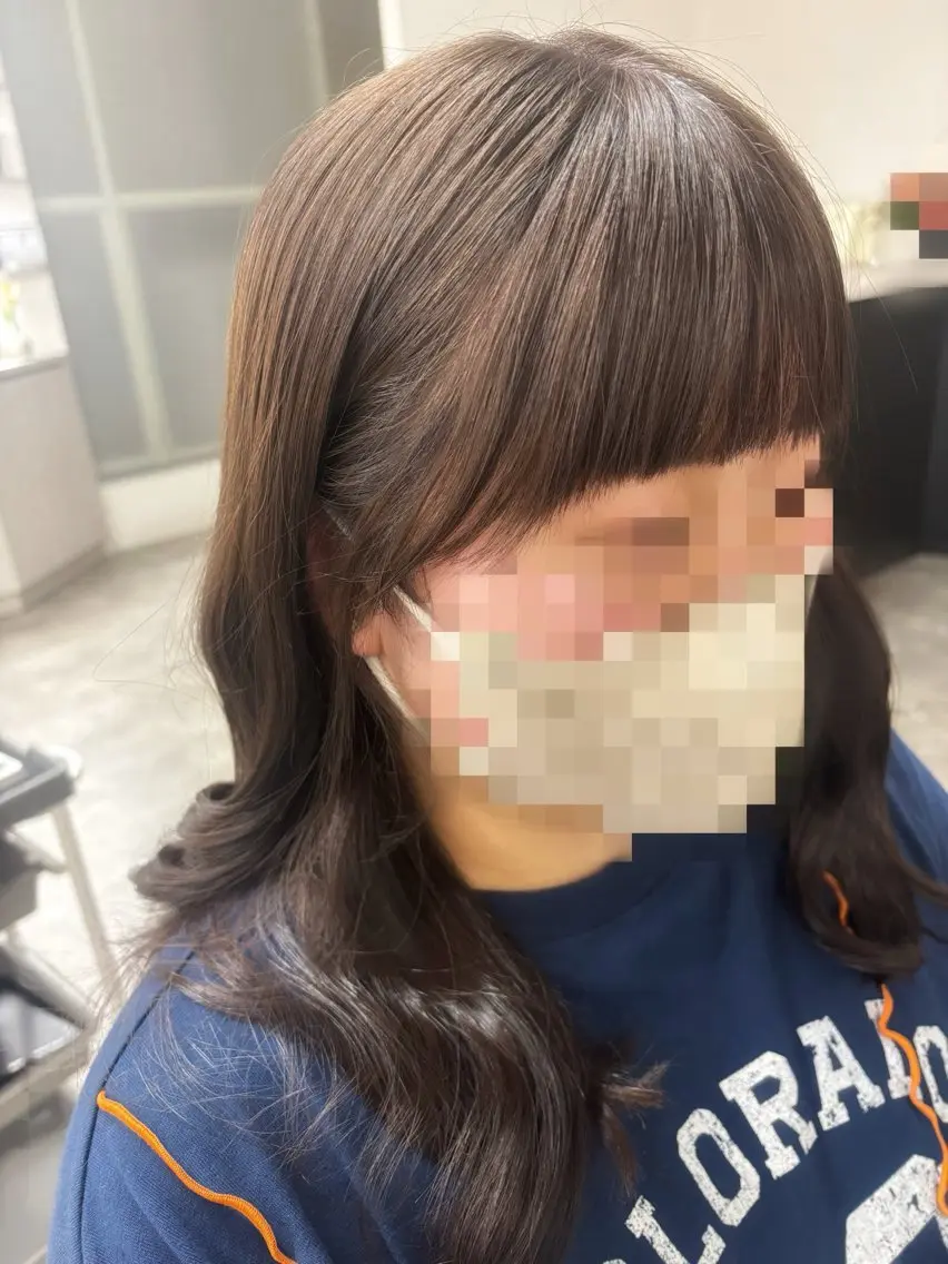 セミロング 顔周りカット サイドバング 小顔カット 札幌クロスパーマ /🎀柴田ひな🎀のヘアスタイル