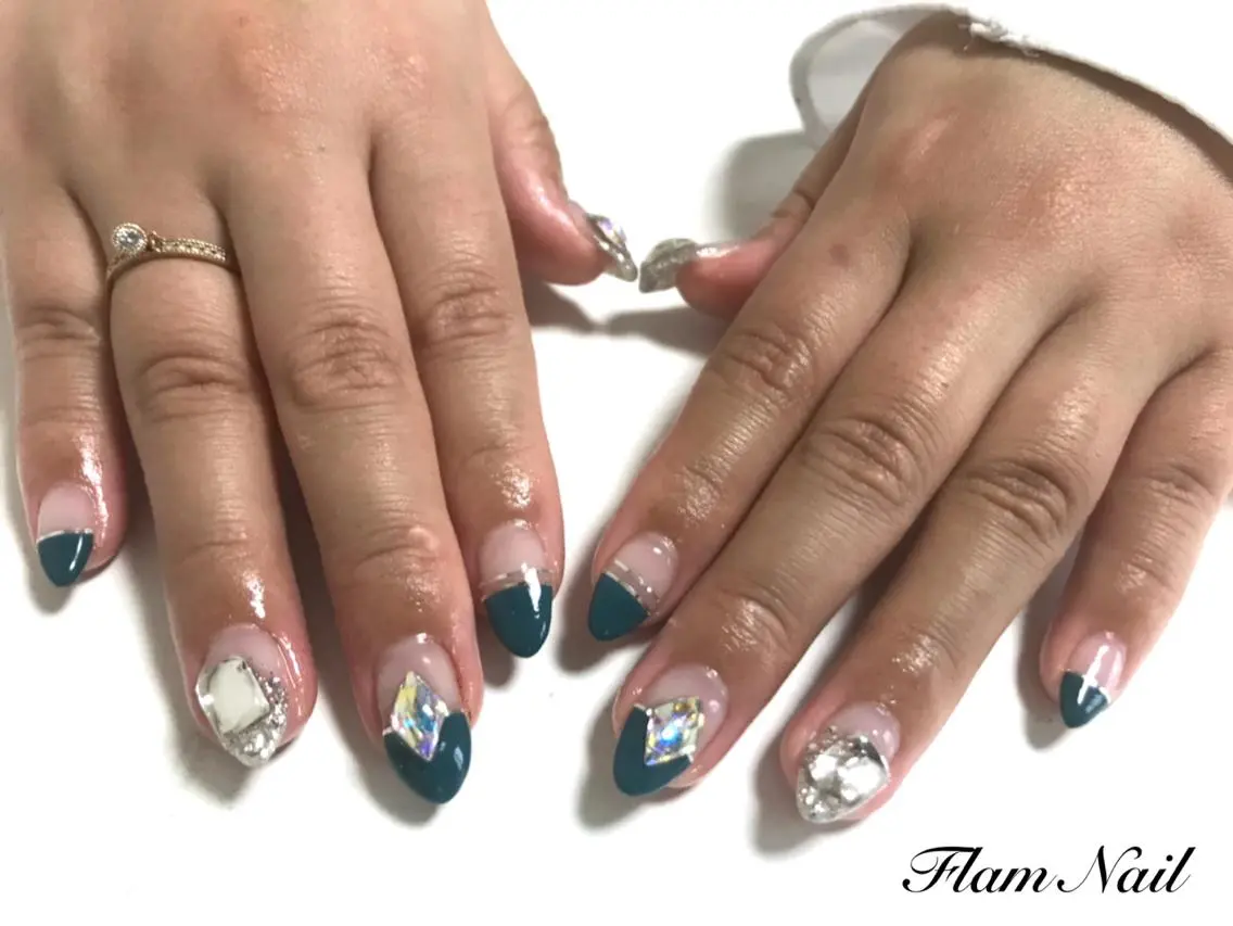 ネイル ブルー Flam Nailのネイルデザイン