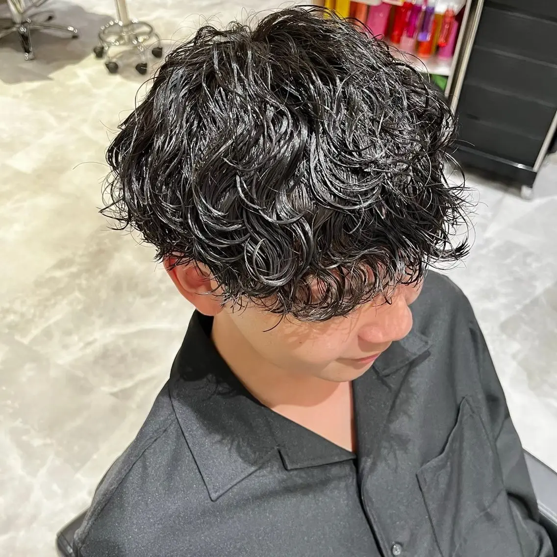 パーマ メンズ レイヤー×ブリーチ ×エクステ💫ひかるのヘアスタイル