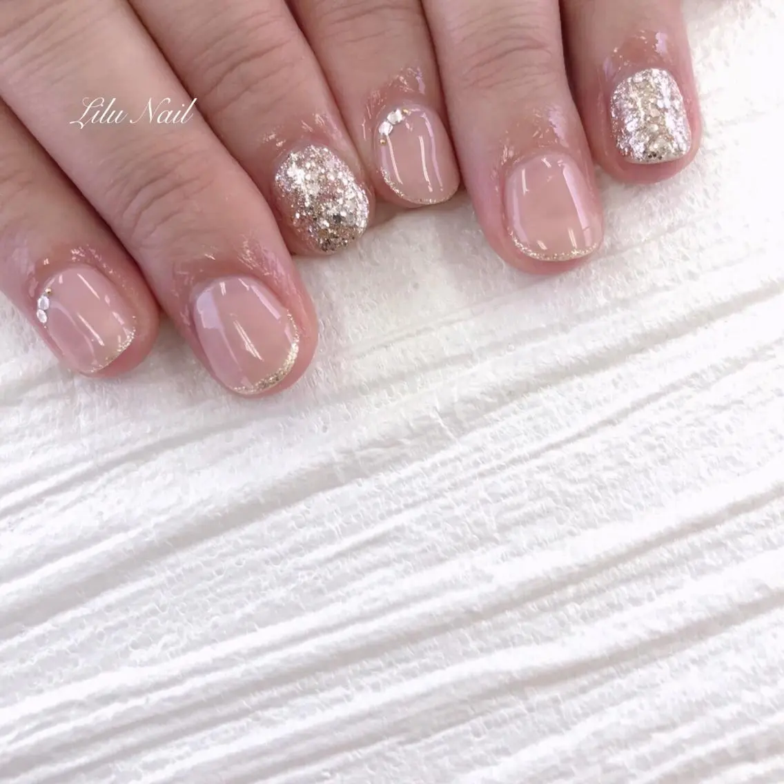 ネイル ショートネイル モチの良さ◉ フィルインネイル♡のネイルデザイン
