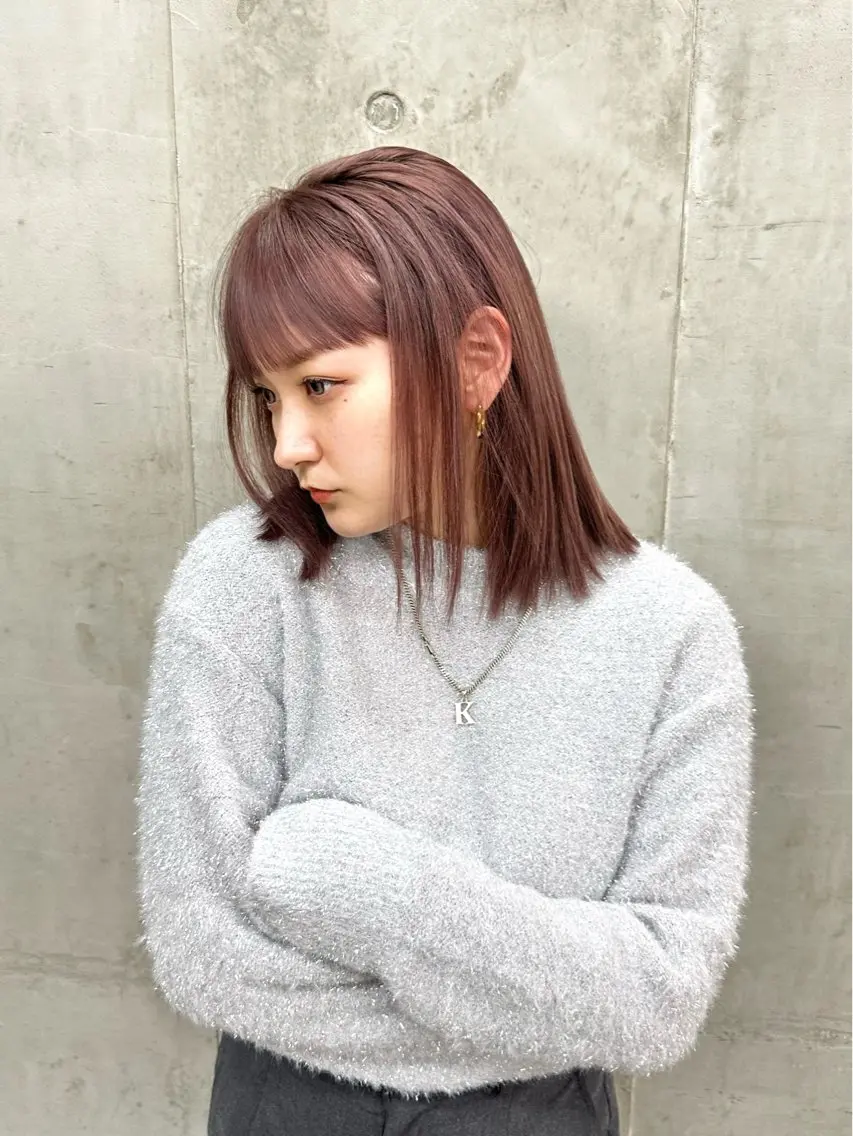 ミディアム カラー グレージュ ラベンダーカラー ラベンダーピンク ピンクカラー ヘアカラー トリートメント カットモデル募集中 ／HARUKA🎀のヘアスタイル