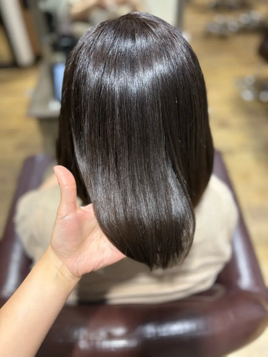 ミディアム カット 縮毛矯正 原口 美樹のヘアスタイル