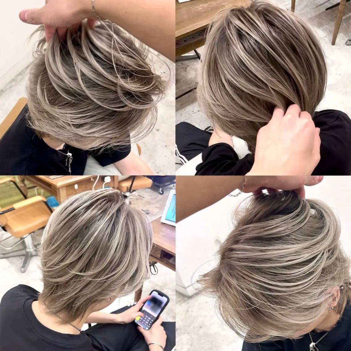 ミディアム カラー メンズ カット ヘアカラー トリートメント バレイヤージュ/ シャドウルーツ/安室のヘアスタイル