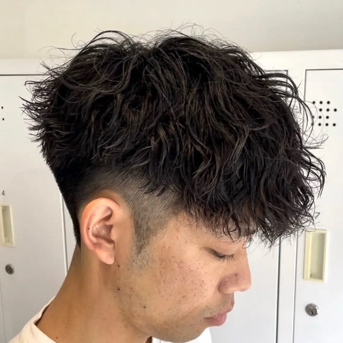 ショート パーマ メンズ マッシュ スペインカール 刈り上げ カット パーマ ヘアセット 柏メンズ特化 THE3rdHAIRのヘアスタイル