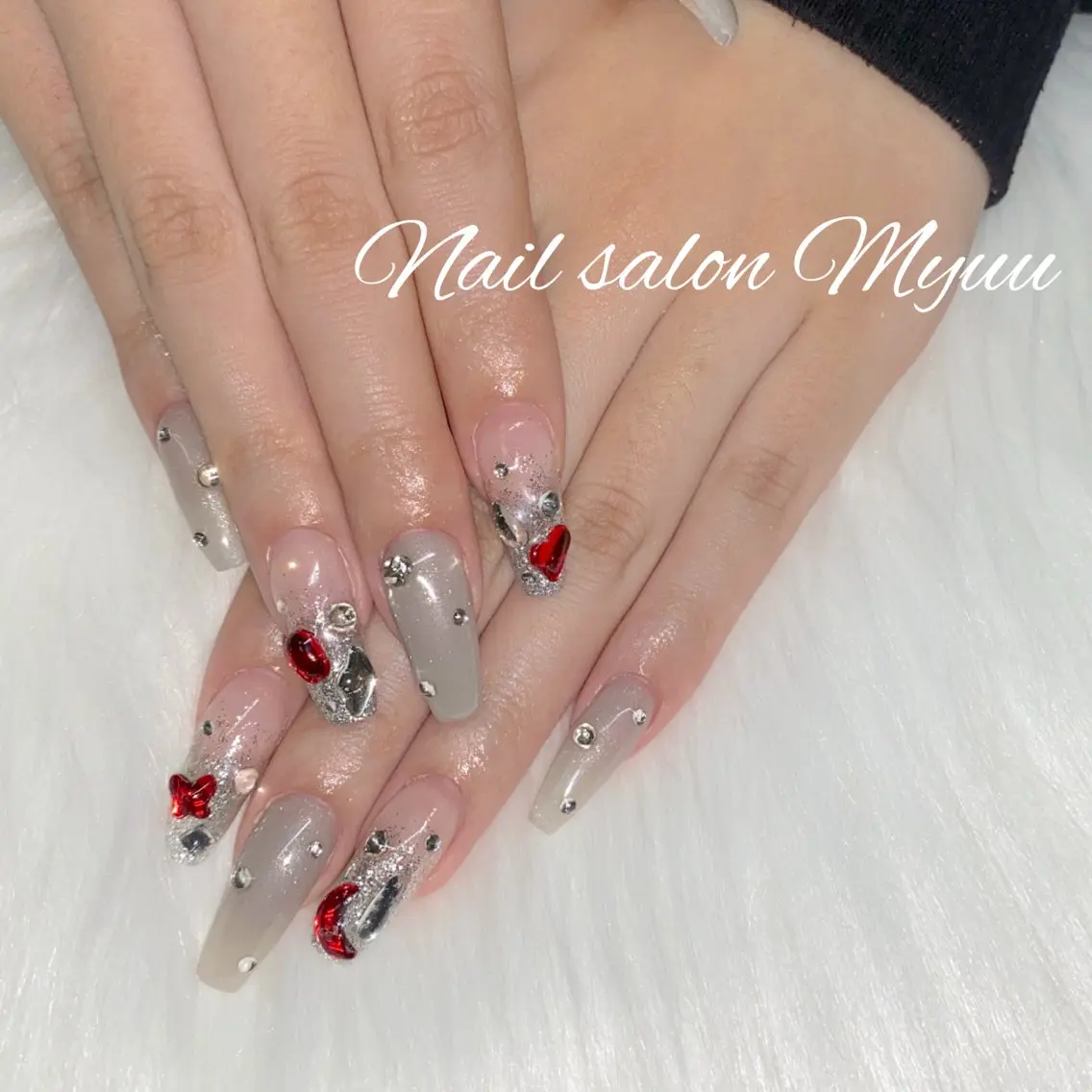 ネイル ロングネイル 持ち込み オフィスネイル スカルプネイル シンプルネイル ハンドネイル Nailsalon Myuu笠原のネイルデザイン