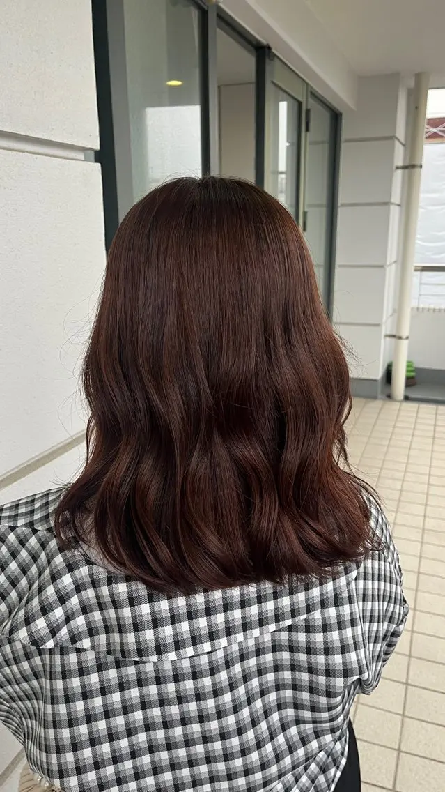 ミディアム カラー ブラウンカラー ピンクカラー Glimpseあやね 🎀大濠/髪質改善のヘアスタイル