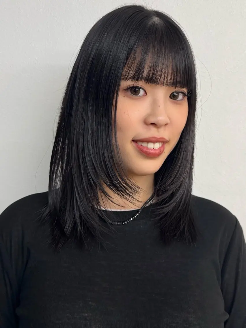 ミディアム 顔まわりレイヤー 顔周りカット レイヤーカット 🆓カットモデル募集 ／はねだのヘアスタイル