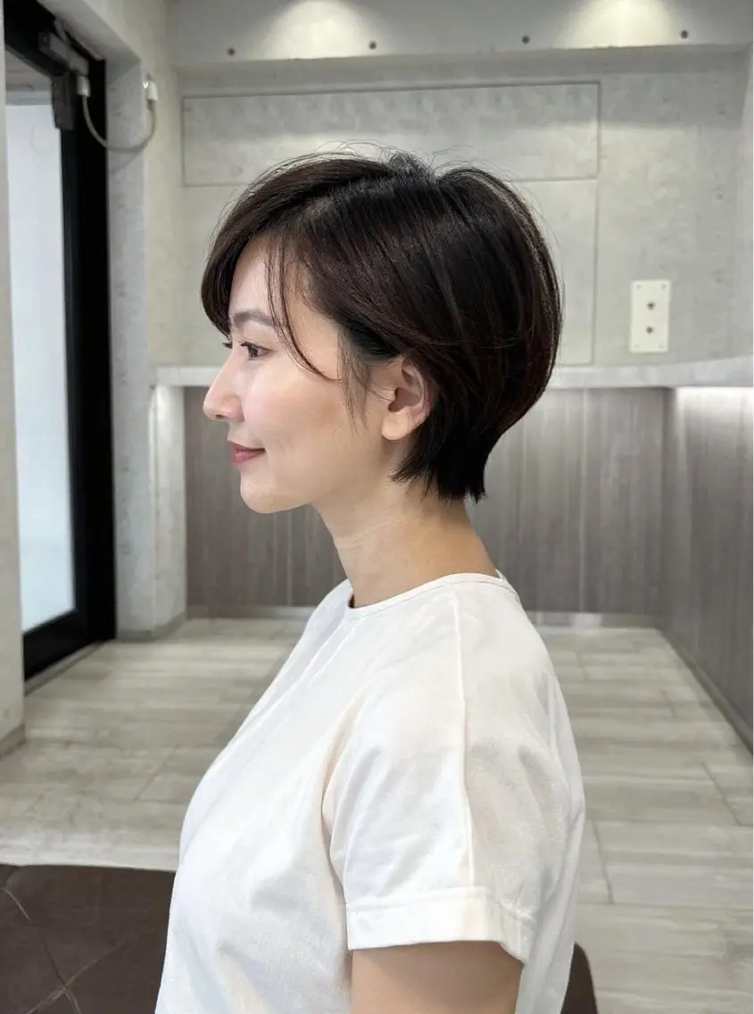 ショート カラー カット ヘアカラー トリートメント 佐藤優晟/カラー/ 癖毛ショート/表参道のヘアスタイル