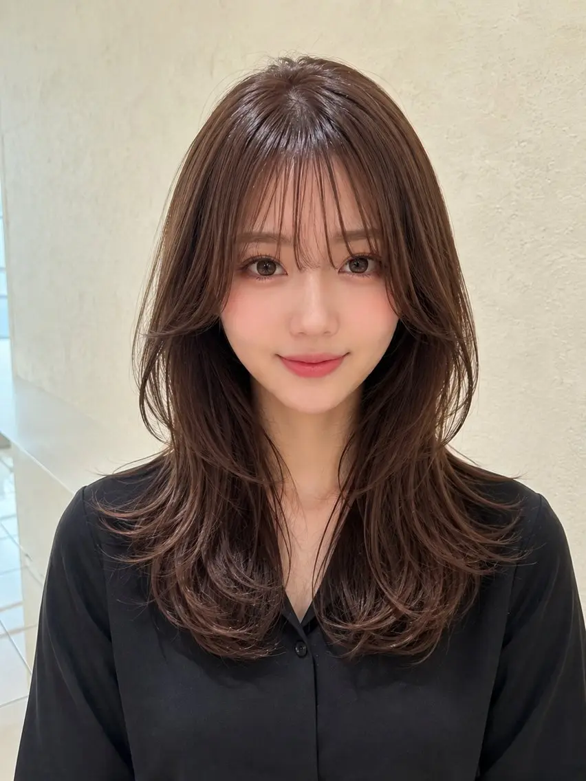 ミディアム ミディアムレイヤー レイヤーカット カット トリートメント ももか💖お得に！ 艶モテ/透明感♡のヘアスタイル