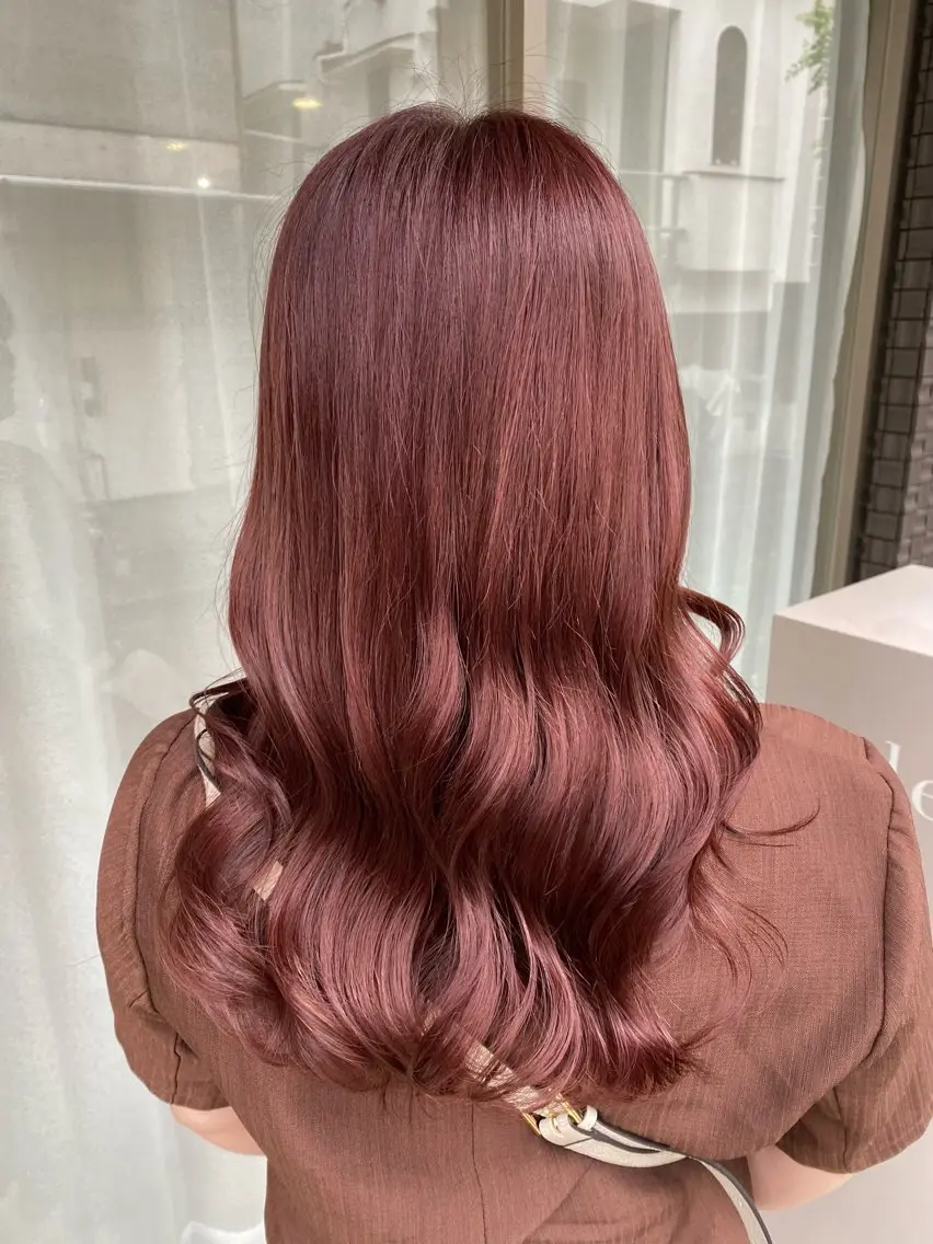 セミロング カラー ベージュカラー ピンクカラー ピンクベージュ カット ヘアカラー トリートメント グレージュ/レイヤー /韓国ヘア/RISAのヘアスタイル