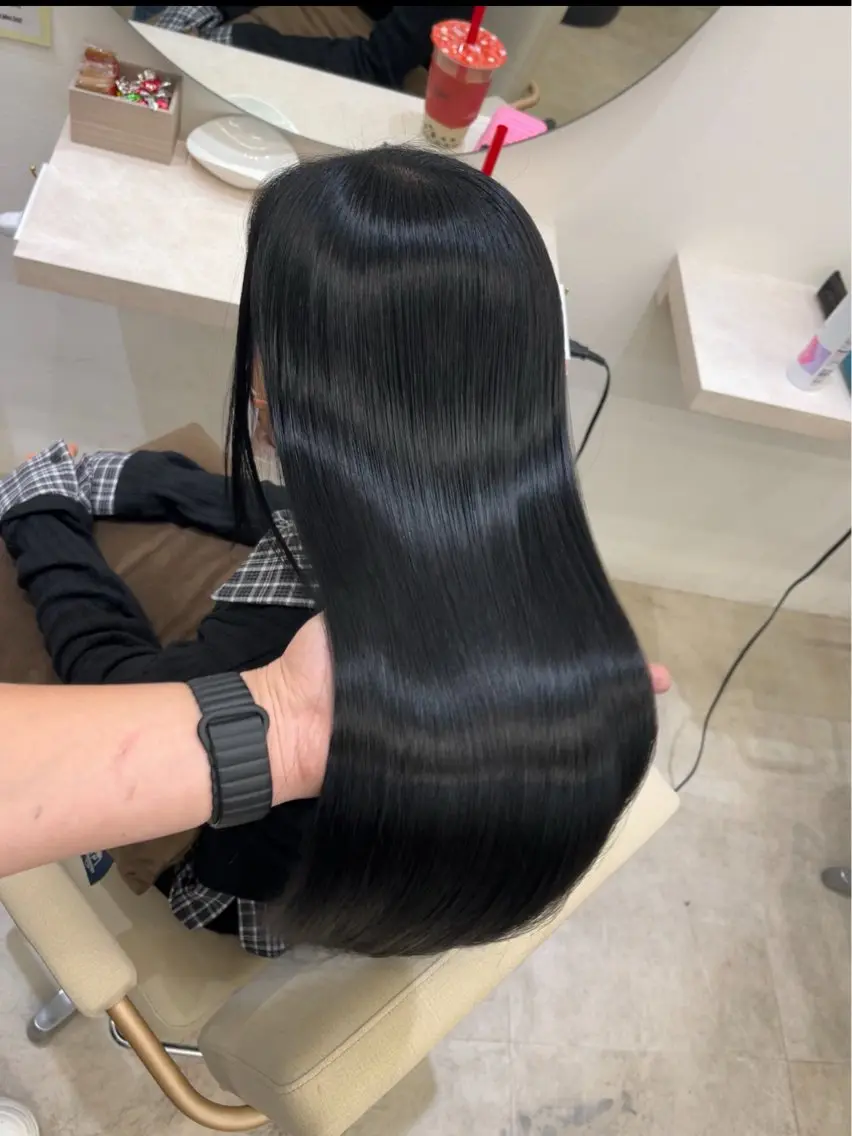 ロング カット ヘアカラー 縮毛矯正 トリートメント 髪質改善/縮毛矯正 梅田茶屋町/西尾祐作のヘアスタイル
