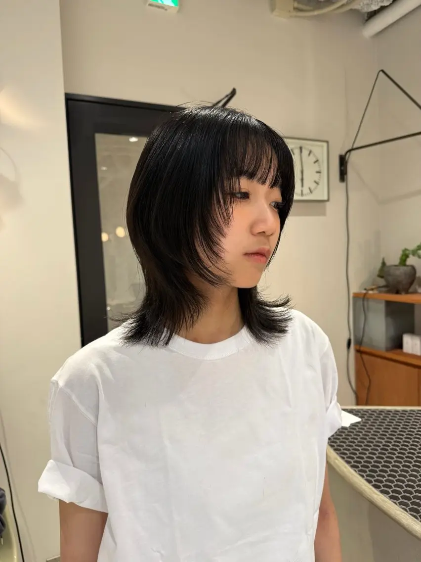 セミロング ウルフカット カット トリートメント コノカ/暖色カラー/ 透明感カラーのヘアスタイル