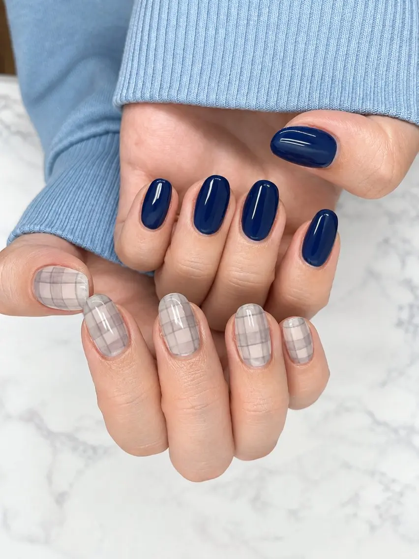 ネイル ネイビー 冬ネイル SAMS NAILのネイルデザイン