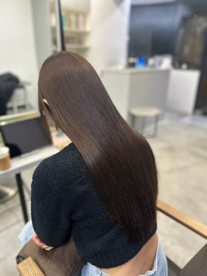 ロング パーマ 縮毛矯正 ハイトーンカラー が絶対可愛い✨泰聖✨のヘアスタイル