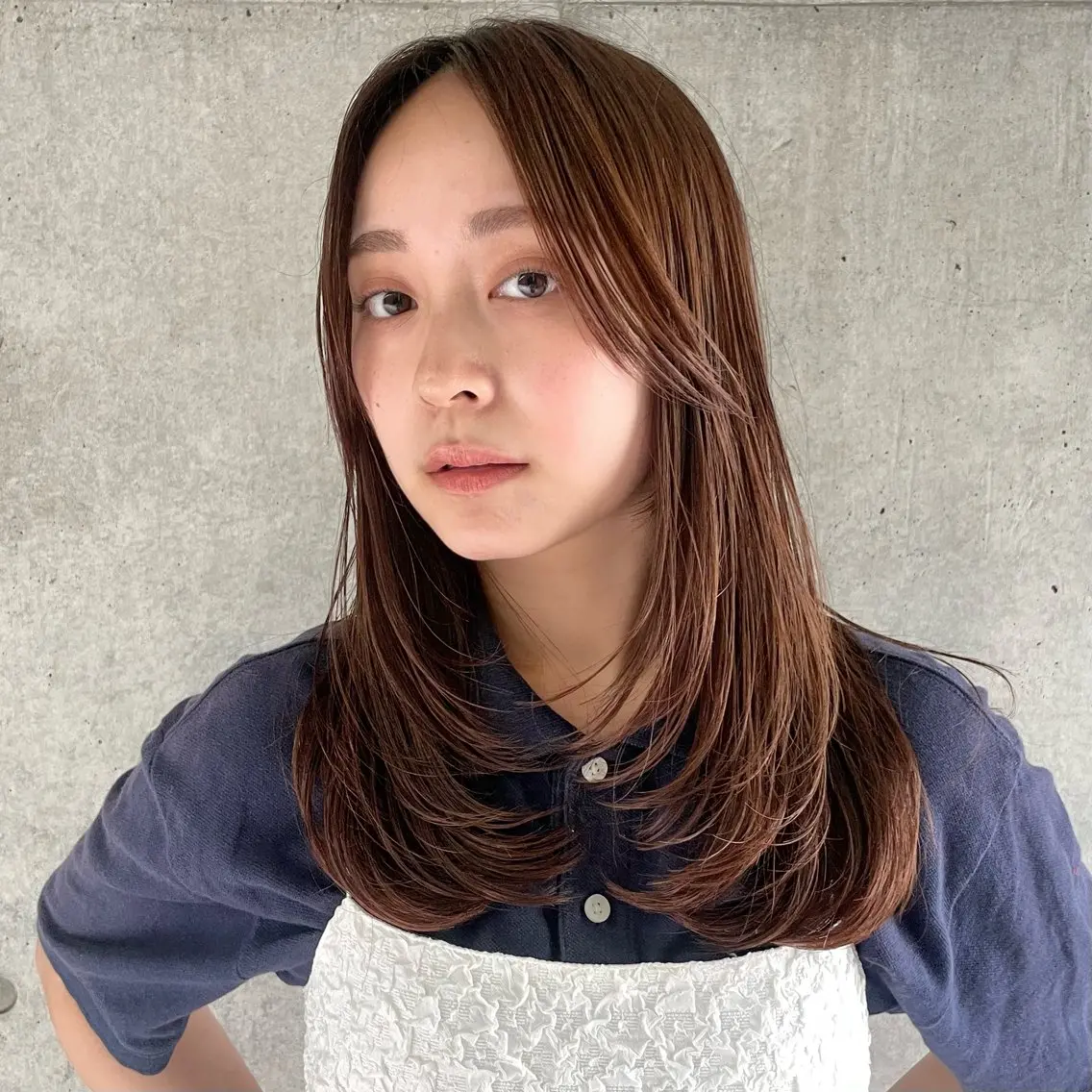 ミディアム カット 似合わせ/ベージュ /レイヤー/りほ🤍のヘアスタイル