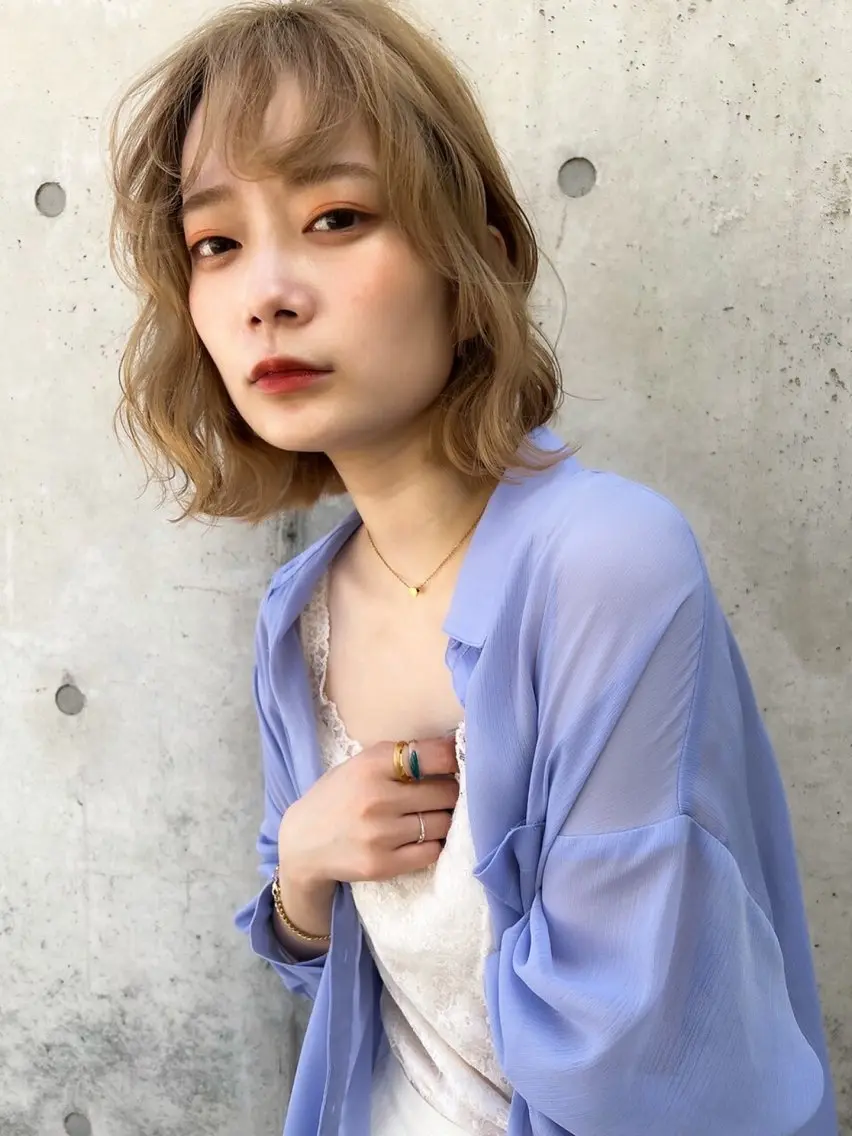 ミディアム カラー アディクシーカラー バレイヤージュ ブリーチ ケアブリーチ 透明感カラー ヘアカラー Grow by NYNY 打越裕樹のヘアスタイル