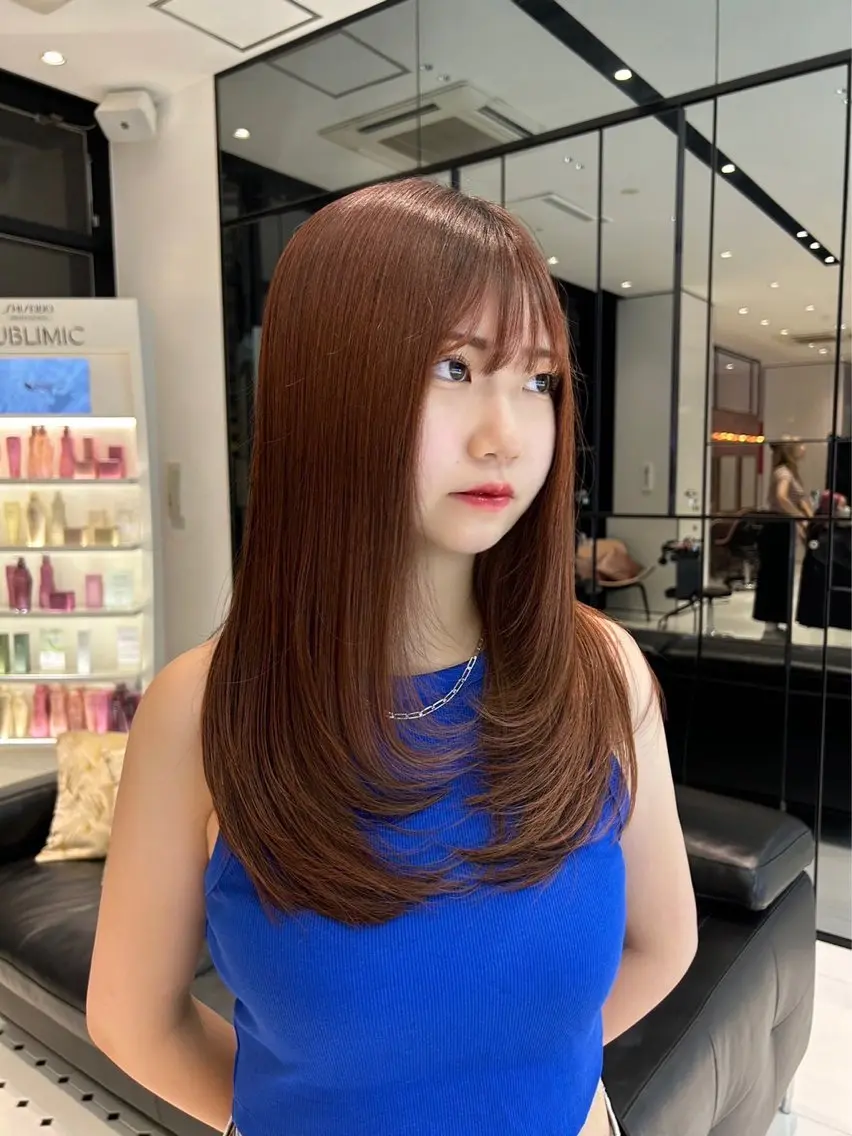 ロング 吉祥寺Yuuka韓国 ハイトーンカラー🎀のヘアスタイル
