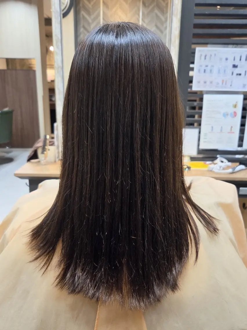 セミロング セミロングパーマ 縮毛矯正 ナカオ シュウヘイのヘアスタイル