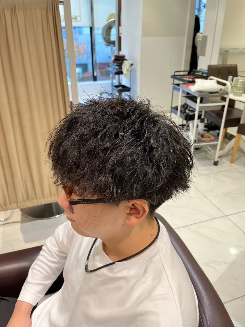 パーマ メンズ カット パーマ 佐々木 拓海のヘアスタイル