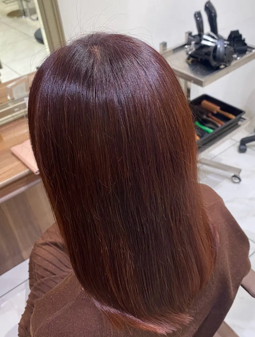 セミロング ヘアカラー トリートメント Ash桜新町 きあらのヘアスタイル