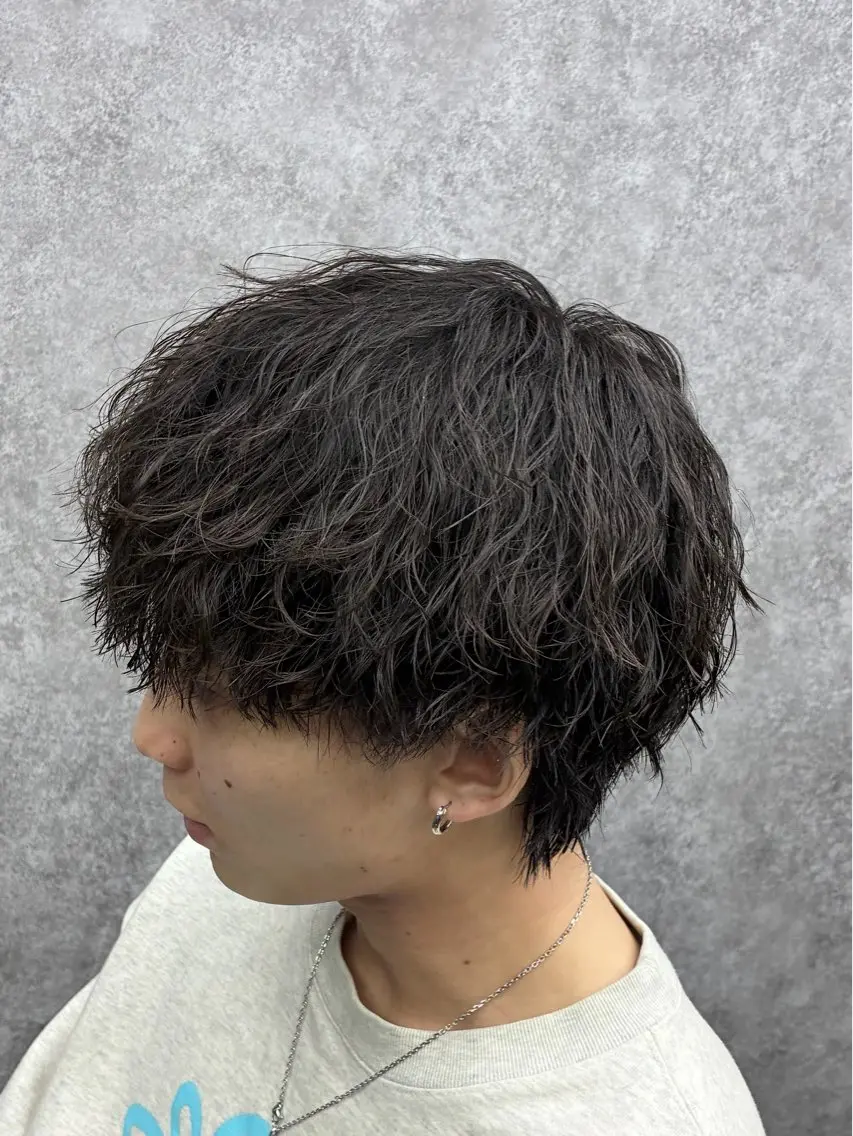 パーマ メンズ カット パーマ 深野 ちさとのヘアスタイル