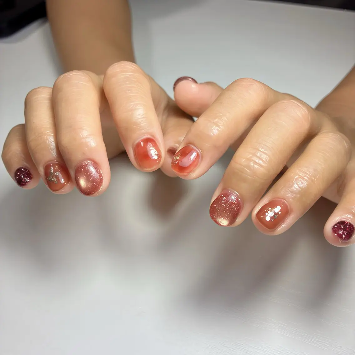 ネイル フットネイル ジェルネイル マグネットネイル ニュアンスネイル オフィスネイル ハンドネイル nail salon anoneのネイルデザイン