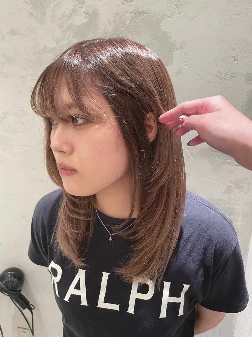 セミロング ヘアアレンジ レイヤーカット カット .⋆⟡💖 Marin💖⟡⋆.のヘアスタイル