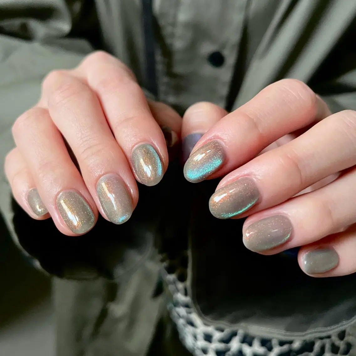 ネイル グリーン マグネットネイル vegh. nail／阿波座のネイルデザイン