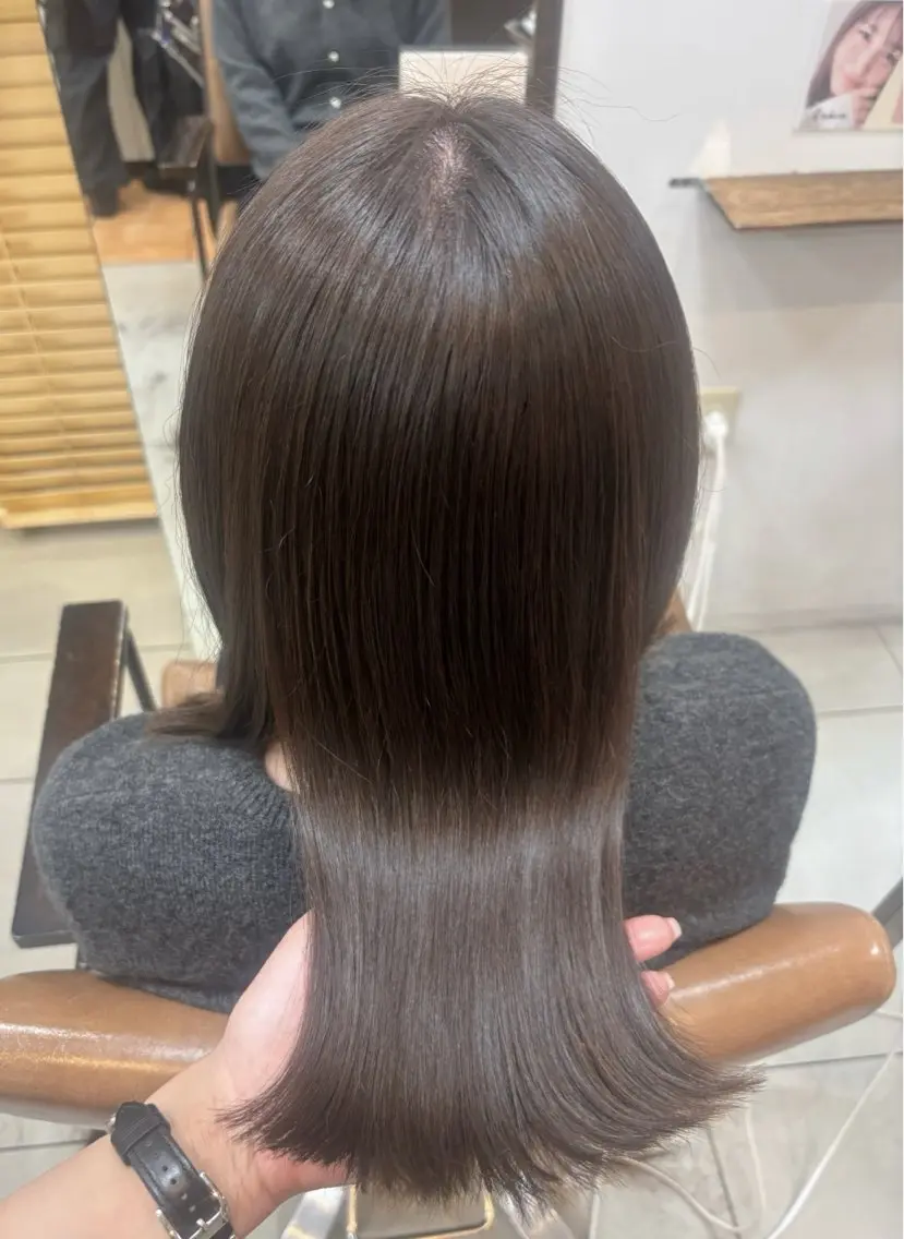 ミディアム カラー アッシュ 髪質改善 トリートメント カット ヘアカラー トリートメント 頭皮×髪質改善 透明感カラー💎中村のヘアスタイル