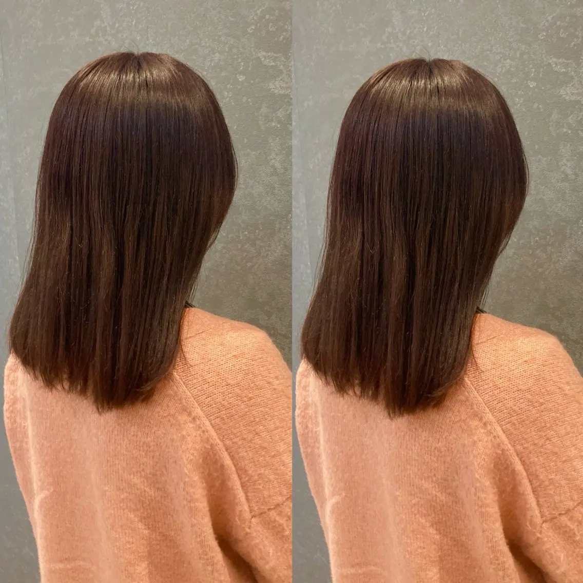 セミロング ピンクブラウン み うのヘアスタイル