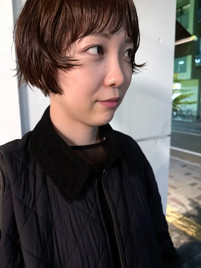 ショート くせ毛 ショートヘア カット パーマ トリートメント ショート/パーマ /muku サリのヘアスタイル