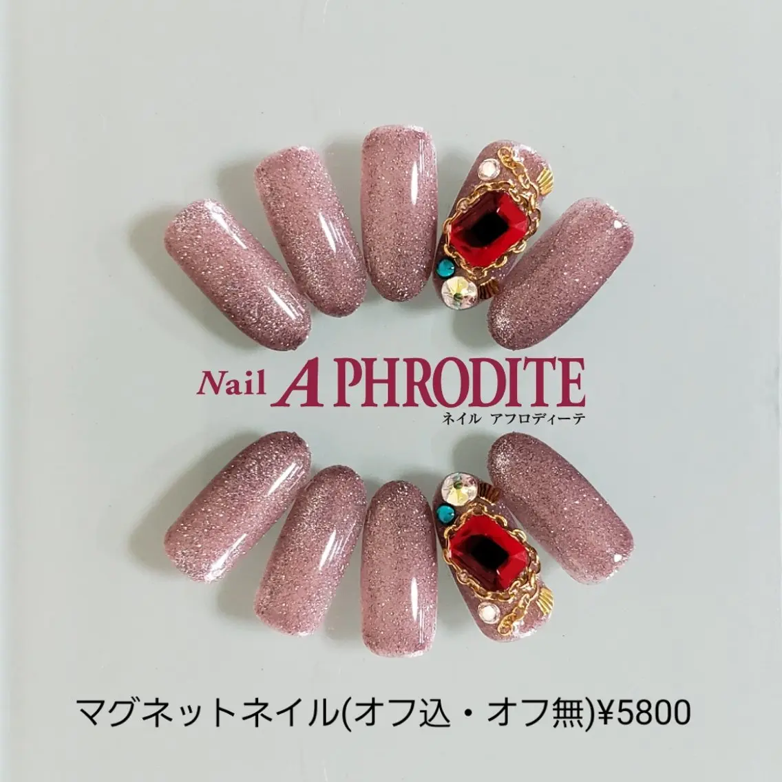 ネイル ジェルネイル ソフトジェル ストーンネイル ハンドネイル Nail Aphroditeのネイルデザイン