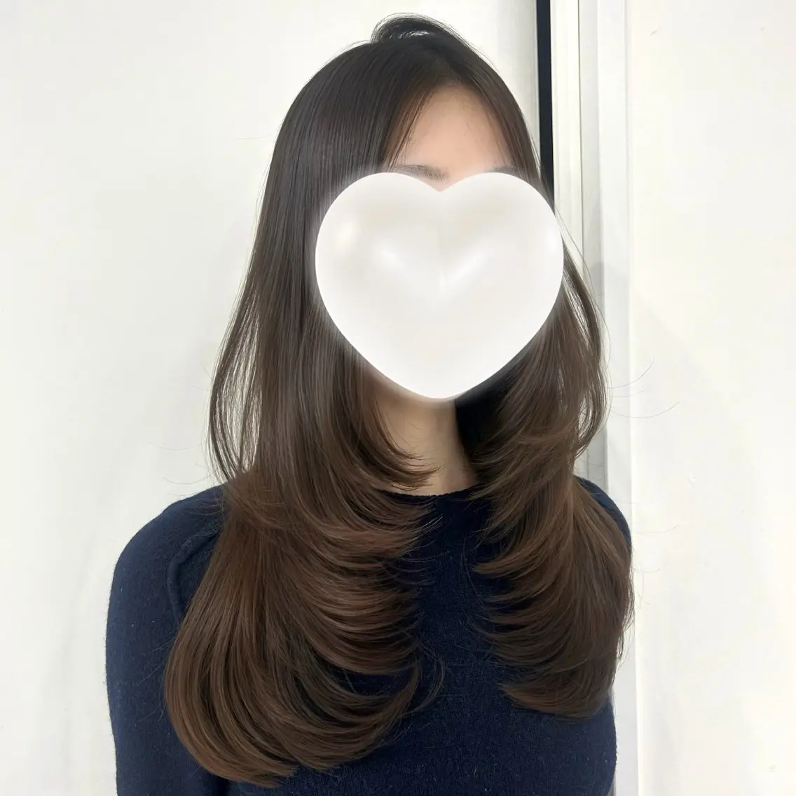 ロング レイヤーカット カット トリートメント yuuka 🖤韓国ヘア🖤のヘアスタイル