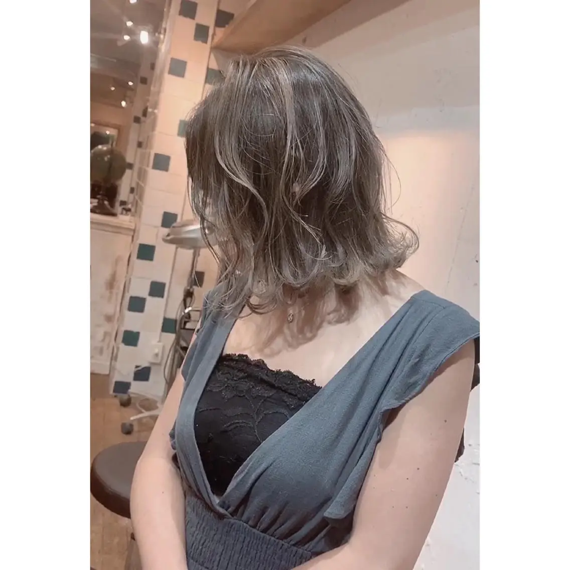 カラー バレイヤージュ ハイライトカラー 石井辰功也 フリーランス美容師のヘアスタイル