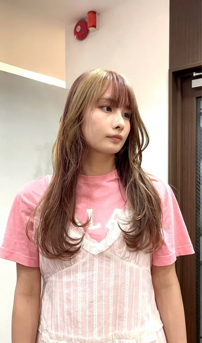 ロング カット ヘアカラー トリートメント 山本梨華/ 透明感カラーのヘアスタイル