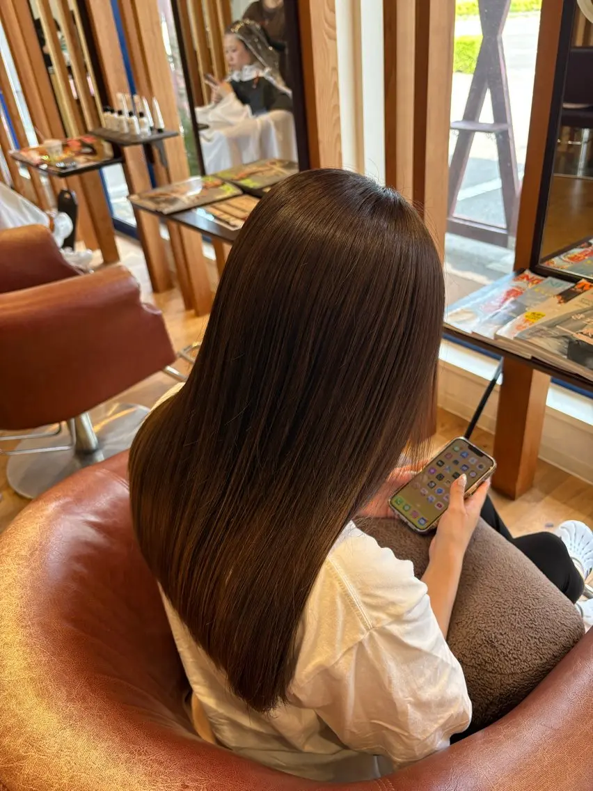 ロング カラー パーマ 縮毛矯正 山本 あやめ子のヘアスタイル