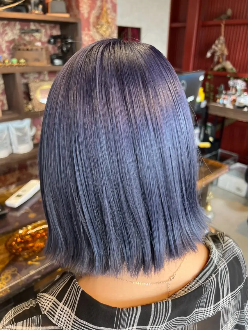 カラー ブルーカラー 透明感カラー ネイビーカラー ヘアカラー トリートメント Barocco 🎀ヒメ🎀(19)のヘアスタイル