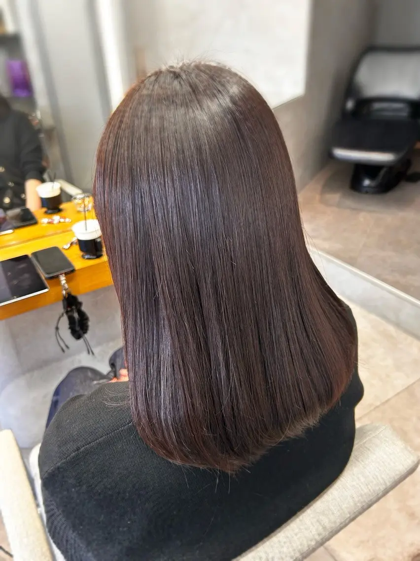 セミロング カラー ブラウンカラー ココアブラウン ヘアカラー ルネ北千住店 Rinoのヘアスタイル