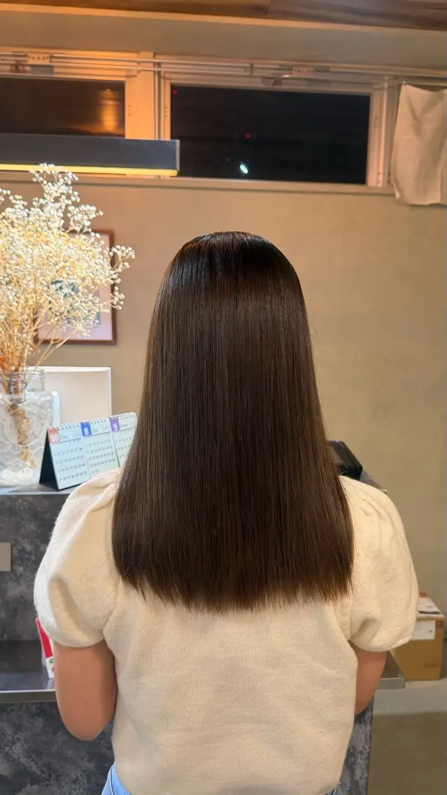 ミディアム カラー ベージュカラー オリーブベージュ ヘアカラー ruup  Aru みさきのヘアスタイル