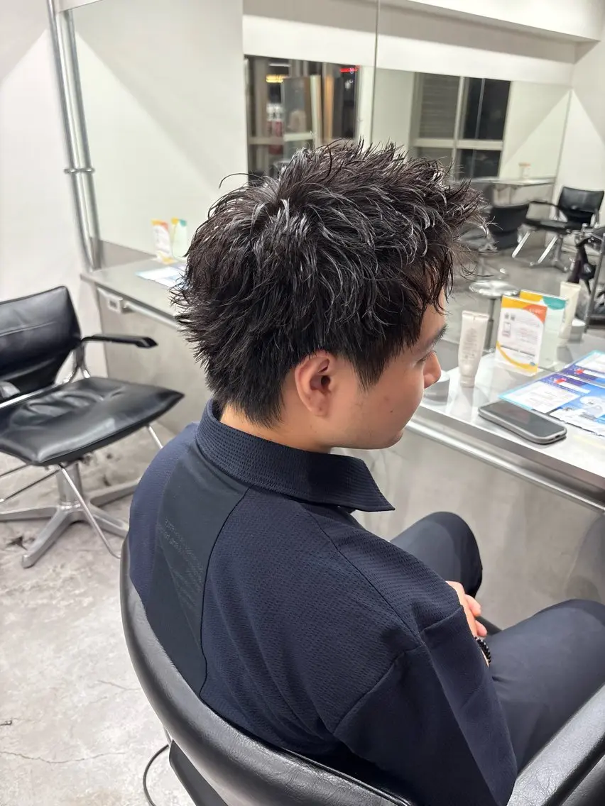 ショート カラー パーマ メンズ カット パーマ トリートメント ヘアセット 🔥最強メンズ特化/ パーマの達人🔥風見のヘアスタイル