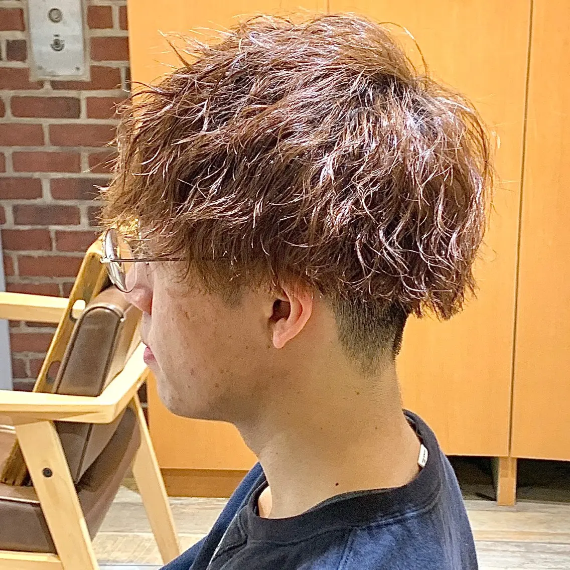 ショート カラー メンズ メンズブリーチ ブリーチ ブラウンカラー 透明感カラー メンズパーマ&メンズ 縮毛矯正/平野/渋谷のヘアスタイル