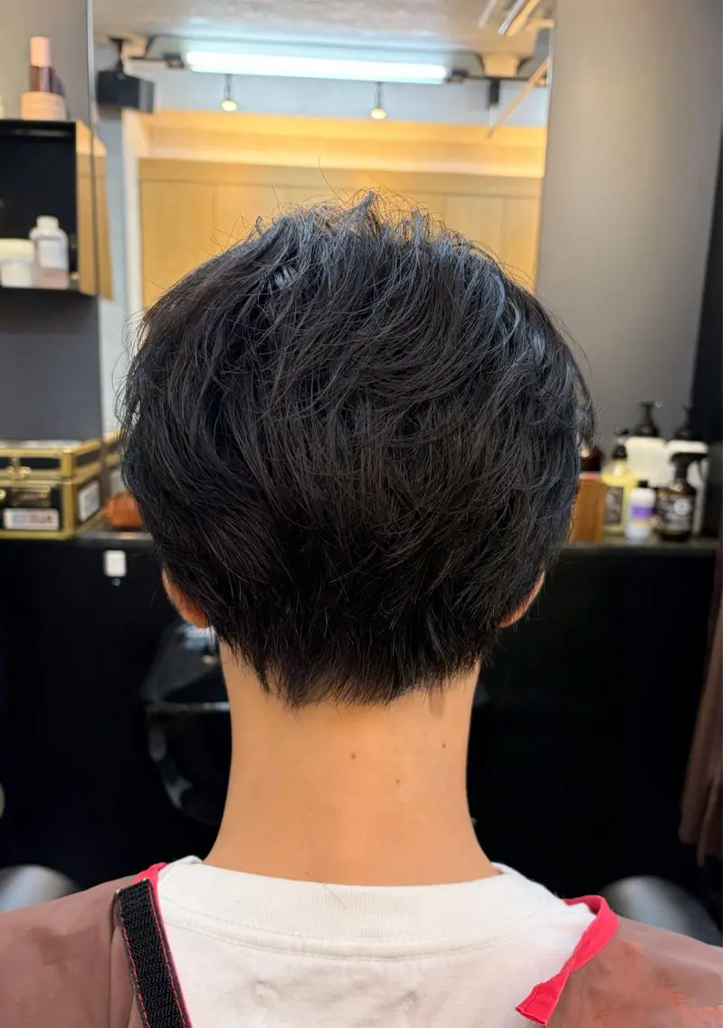 ミディアム ミディアムパーマ くびれヘア ウルフカット 【癒しのバーバー】 小野寺のヘアスタイル